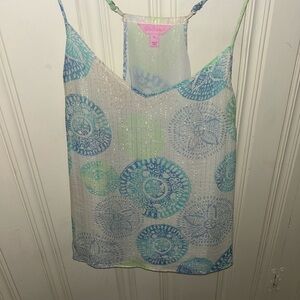 Lilly Pulitzer Cream Camisole with Nautical Spirals. Size XL.